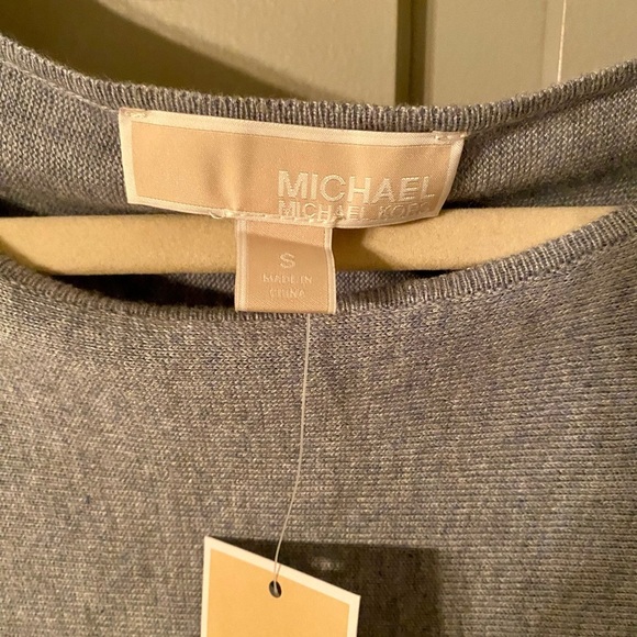 Michael Kors Gray Knit Cotton Nylon Blend Light Weight Sweater Womens size S. - Picture 4 of 8